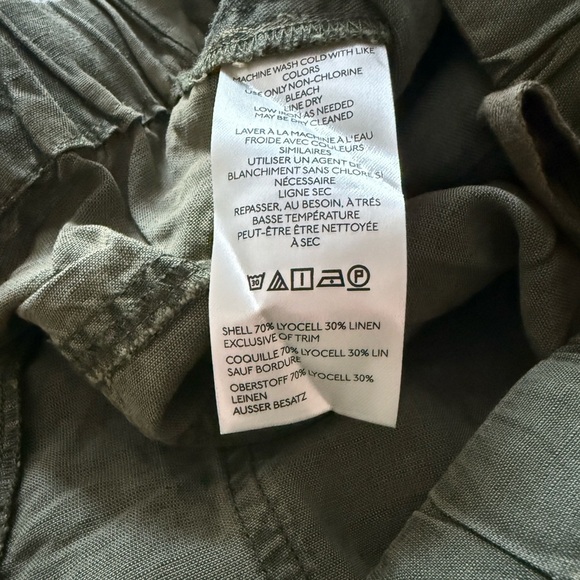 Anthropologie Pilcro Linen Blend Drawstring Utility Shorts Size L - Green - NWOT - Picture 7 of 7